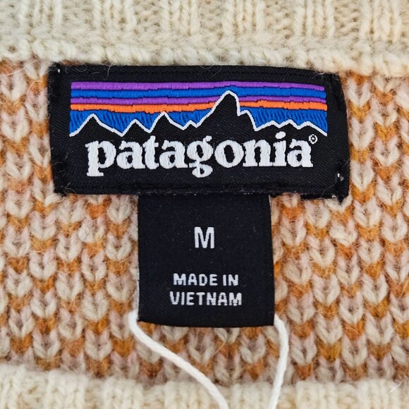 NWT Patagonia Sweater Sea Song Natural Medium Fair Isle Cabincore Cozy - Picture 6 of 11